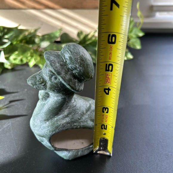 Ceramic Duck Bonnet Succulent Planter Green Cottagecore Country Mini Planter - Picture 9 of 13